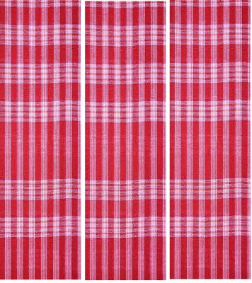 Bengali Traditional Soft Cotton Gamcha Bath Towel Red & White XXXL Large (Set Of 3)